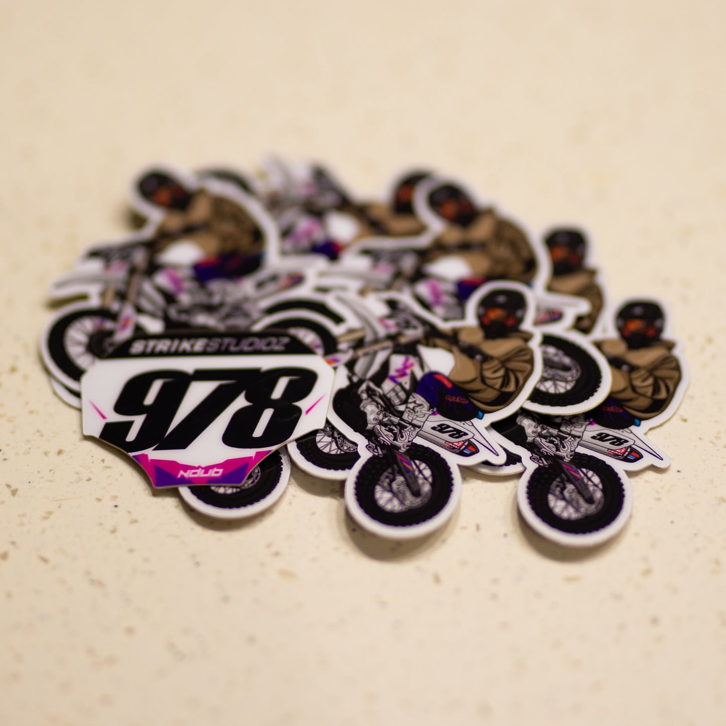 YZ450F Wheelie Sticker (Vinyl) 3x Pack + Bonus Miniplate