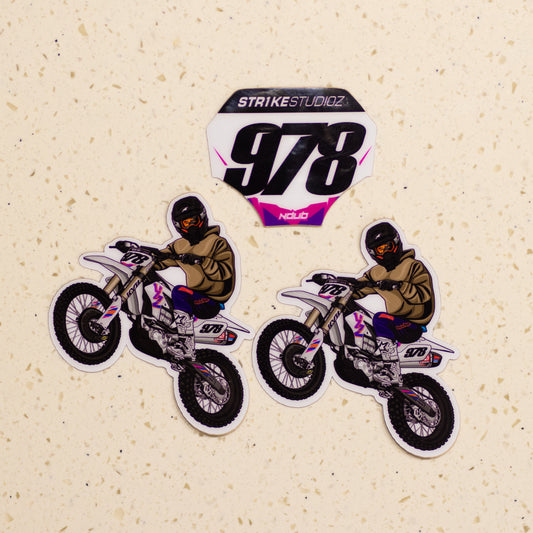 YZ450F Wheelie Sticker (Vinyl) 2x Pack + Bonus Miniplate