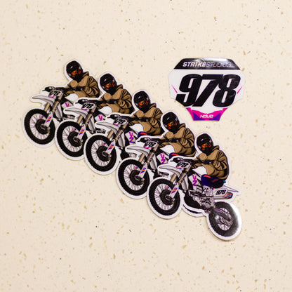 YZ450F Wheelie Sticker (Vinyl) 5x Pack + Bonus Miniplate