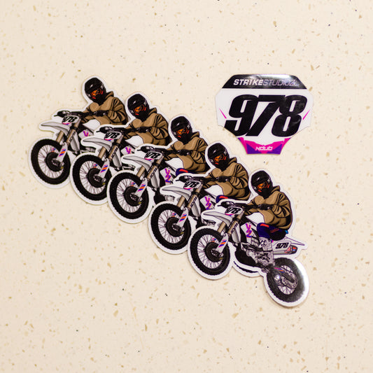 YZ450F Wheelie Sticker (Vinyl) 5x Pack + Bonus Miniplate