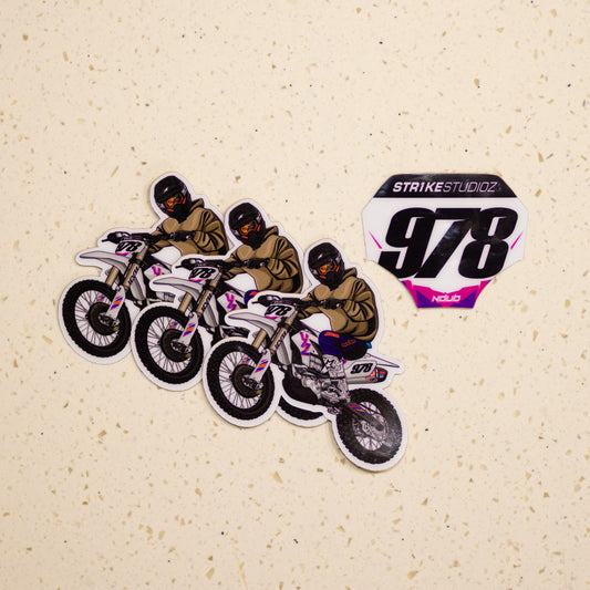 YZ450F Wheelie Sticker (Vinyl) 3x Pack + Bonus Miniplate