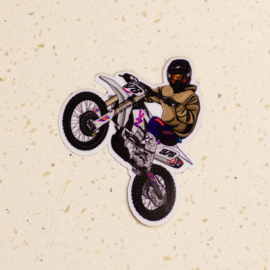 YZ450F Wheelie Sticker (Vinyl) 3x Pack + Bonus Miniplate