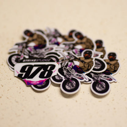 YZ450F Wheelie Sticker (Vinyl) 3x Pack + Bonus Miniplate